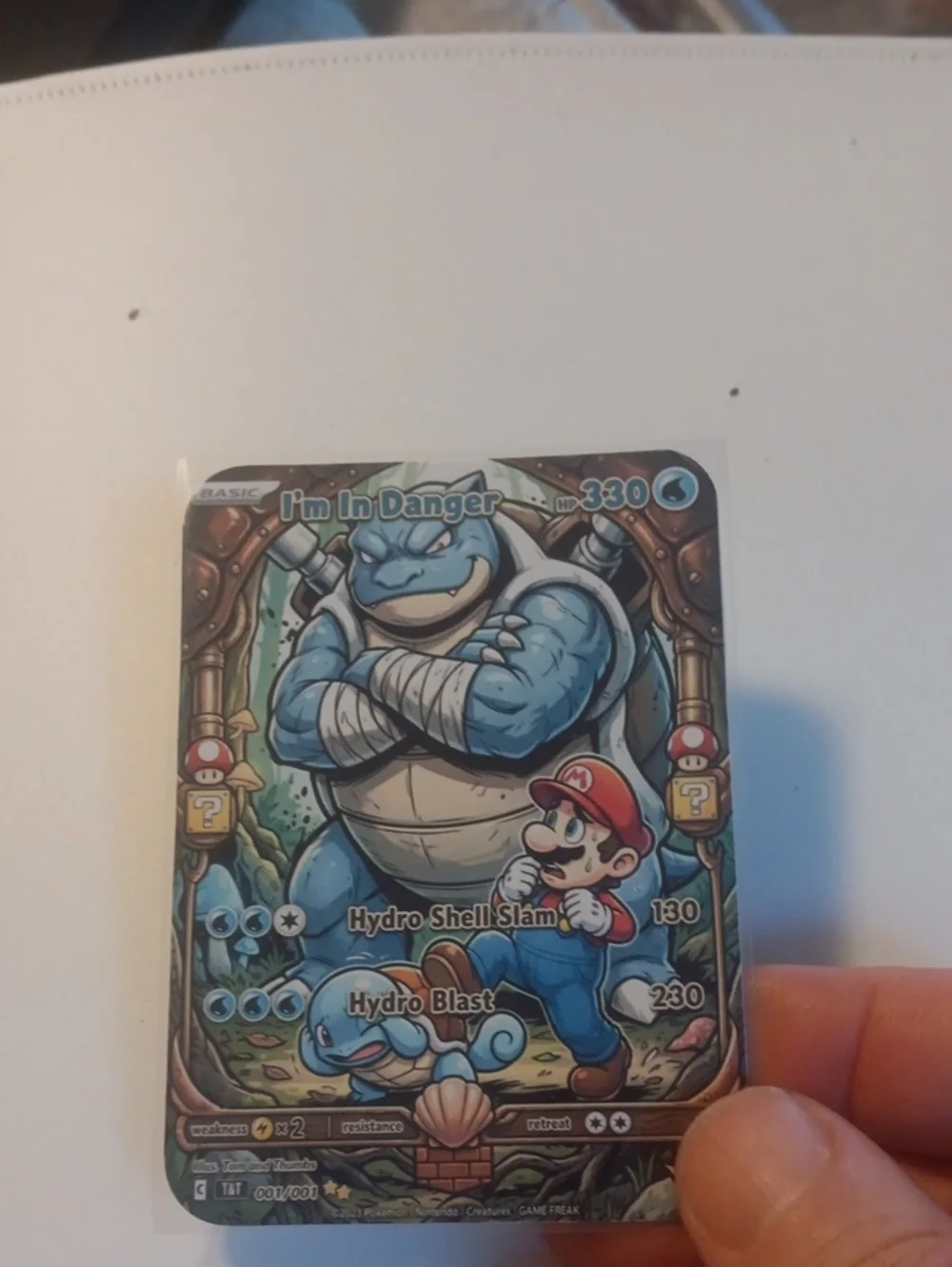I'm In Danger Blue Blastoise Mario Collectible Game Card